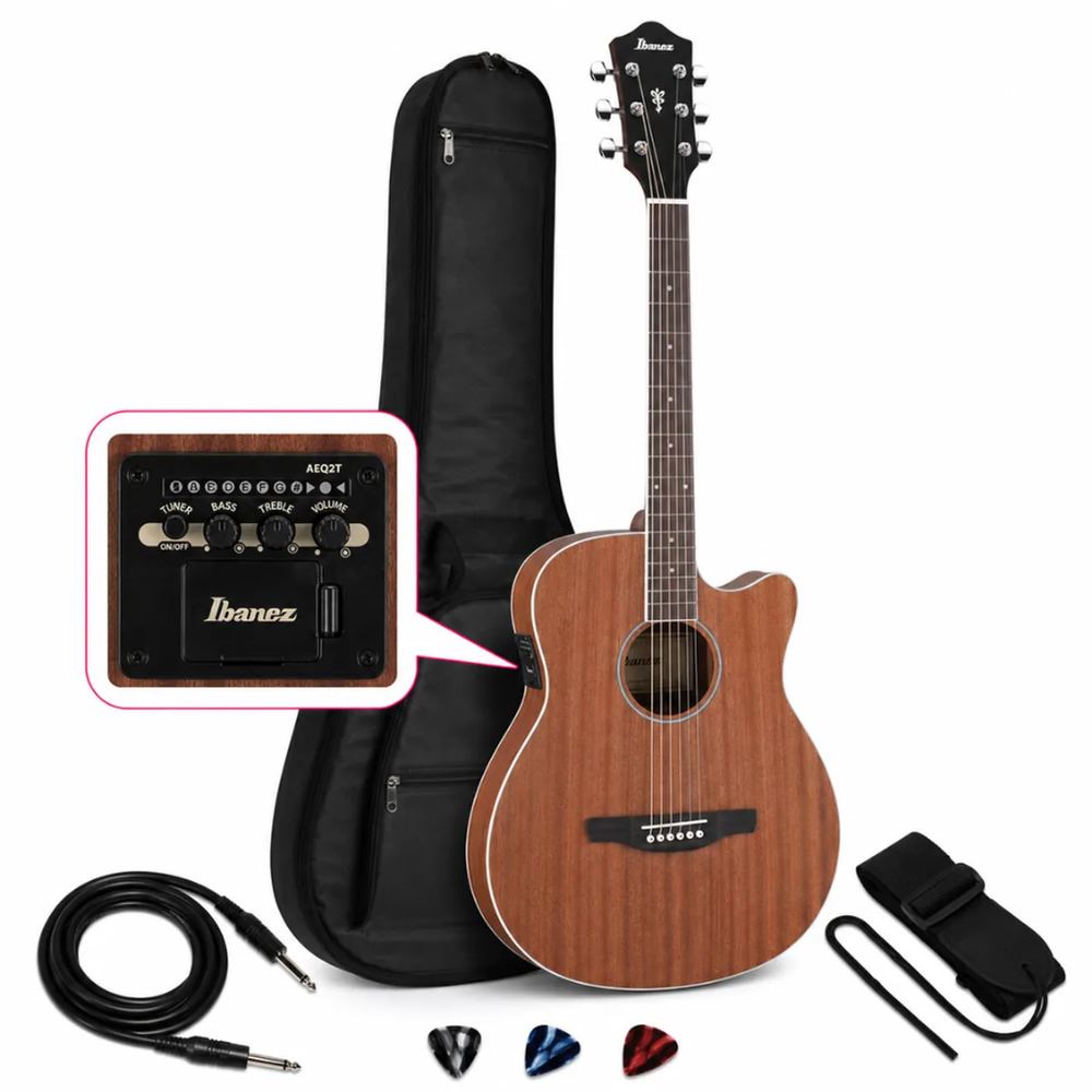 GUITARRA ELECTROACUSTICA AEG7MH OPEN PORE NATURAL PACK